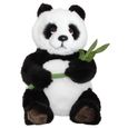 BRUBAKER Peluche Panda Nounours - 38 cm - Feuille de Bambou inclus-0