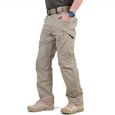 Pantalon Cargo Homme Randonnée Treillis Militaire Homme Tactique Pantalon de Travail Homme avec Poches Multifonctions-Kaki-0