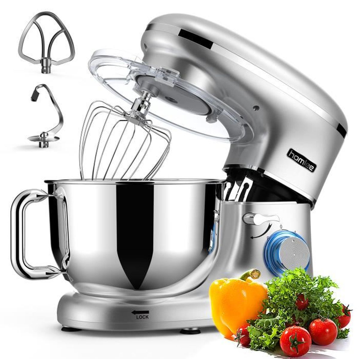 Homlee Robot Patissier 1500W Robot Ménager Multifonctions avec Bol 5.5L ...