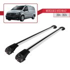 Barres De Toit Aluminium Pour Mercedes Vito 3 (W447) 2014-2025 - Gris, 2 Barres, Charge Max 75 Kg (150 Kg Stationné)