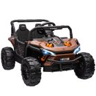 Buggy électrique enfant - AIYAPLAY - télécommande 2.4Ghz - 2 moteurs 12 V - 2 vitesses - pour enfants 3-5 ans - marron