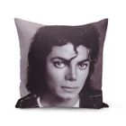 Housse de Coussin - FABULOUS BIJOUX - Portrait Michael Jackson - 40x40 cm - Noir et Blanc - Synthétique