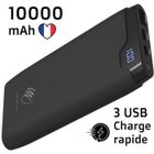 Batterie Externe IMOSHION® 10000mAh USB-C Noir - Recharge Rapide et Double Port USB