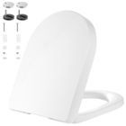 KEESIN Abattant WC à Fermeture Douce, Cuvette Toilette WC en U avec Charnières Inoxydable, Lunette WC Frein de Chute, Montage Rapide,