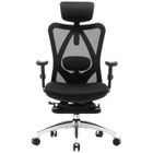 SIHOO Chaise de Bureau Ergonomique avec soutien lombaire,Chaise De Bureau en maille avec repose-pieds/dossier réglables,Noir,150KG