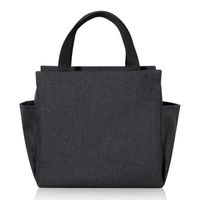 Lunch bag isotherme - Universel - Noir - Réutilisable et imperméable - Avec poches latérales