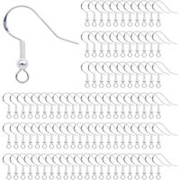 Crochets de Boucle d'Oreilles 100 Pieces Crochets Oreille Argent Sterling 925 Placage d'argent avec Boule Ressort pour DIY Fabricati
