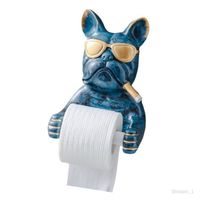 Support de dessin animé, distributeur de mouchoirs en papier, Sculpture de chien, pour salle de bains, toilettes, hôtel, Bleu