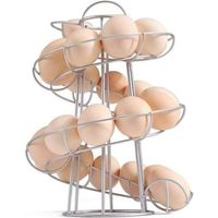Support à œufs en spirale avec fer pour ranger les œufs dans les placards, économiseur d'espace -Peut contenir jusqu'à 20 œufs
