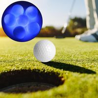 Garosa Balle de golf LED 6pcs Balle de Golf Lumineuse LED en Caoutchouc Synthétique Attrayante pour Formation de Jour de Nuit(Bleu