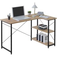 WOLTU Table bureau 120 x 74 x 71,5 cm - Table de d'ordinateur  en bois et acier - Noir et chêne clair