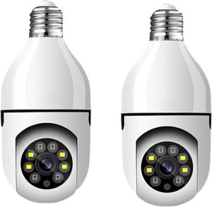 CAMÉRA IP 2PCS Caméra Ampoule 360 Degrés 1080P WiFi Extérieur avec Vision Nocturne Caméra De Surveillance Ampoule Guardcam Suivi Autom[J1754]