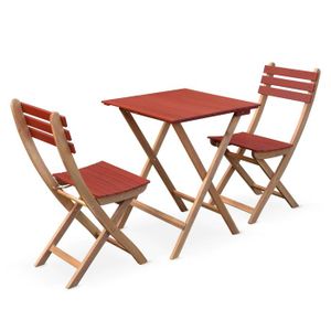 Ensemble table et chaise de jardin Table de jardin bistrot en bois 60x60cm - Barcelon