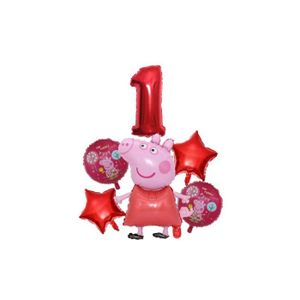 10 Per Pack Peppa Pig Jaune et Rouge Joyeux Anniversaire Ballons NEUF