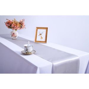 Chemin De Table Gris Argente Achat Vente Pas Cher