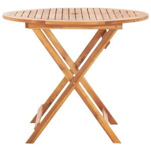 TABLE DE JARDIN  BET Table pliable de jardin 90x75 cm Bois d'acacia