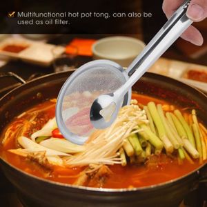 FILTRE A HUILE LON Filtre à huile en acier inoxydable pour Hot Pot Tong Fried Food Clip Mesh HB013