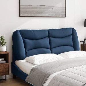 TÊTE DE LIT LIS Coussin de tête de lit bleu 140 cm tissu CQ019