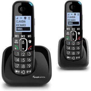 Téléphone fixe Amplicomms BigTel 1502 Duo, téléphone DECT sans Fi