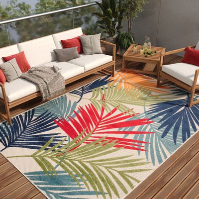 Tapis style oriental rouge avec franges Nain