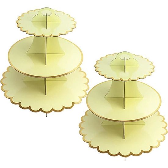 Lot De 2 Supports À Cupcakes En Carton 3 Étages, Presentoir A Gateau