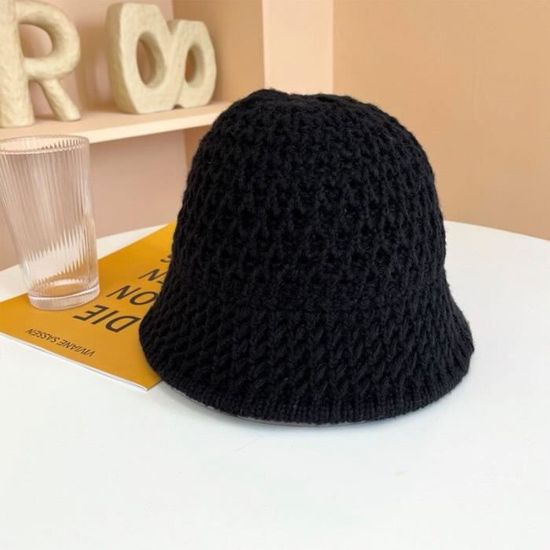 Chapeau Seau En Tricot épais Pour Femme - Chaud, Rétro, Pour L'automne Et L'hiver