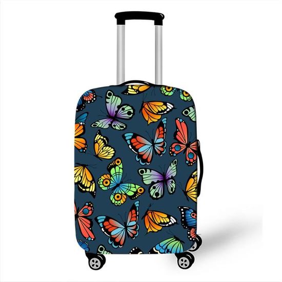 Highdi 18-32 Pouces Housse Valise, Imprimé Moderne Housse De Valise Elastique, Lavable Housse Protection Valise Réutilisable, Housse De Bagage Portable,Adaptée Bagages S-XL (Blanc,S