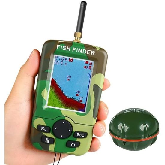 Acheter Sondeur écho Portable, Sonar de profondeur, océan, rivière, écran couleur sans fil, détecteur de poisson