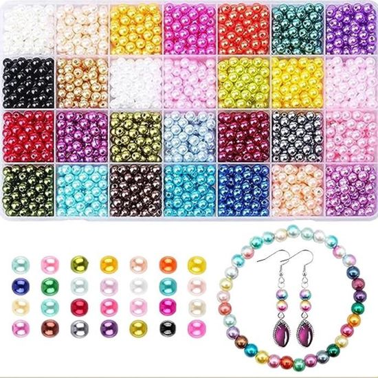 Perles Bois Colorées HERZWILD 1370pcs - 6/8/10mm Pour Bijoux