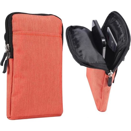 Sacoche Ceinture Téléphone Homme Cuir PU - Étui Clip Ceinture 6.5" Avec Mousqueton Et Boucle