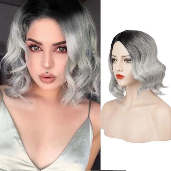 Perruques Courtes Layered Cheveux Synthétique Blonde Bouclé