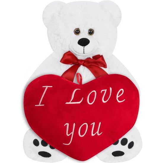 BRUBAKER Peluche géante XXL - Panda Nounours - 100 cm - Cœur en Peluche 'Je t'aime' Inclus