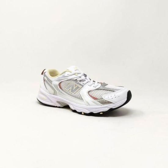 Basket PZ530 Blanc NEW BALANCE Mixte A elastique Enfant Plat Synthetique