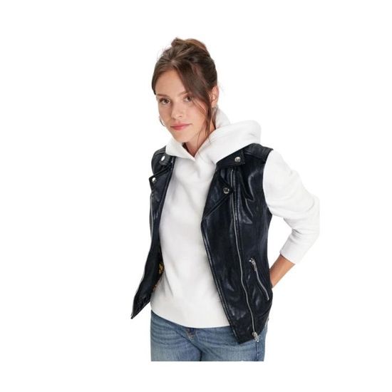 Blouson en cuir sans manche femme Daytona Ref 58231 Noir Noir