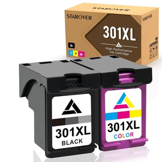 Lot De 2 Cartouches D'encre Noire 301XL Remanufacturées - Compatible HP Deskjet 3057A Et Autres