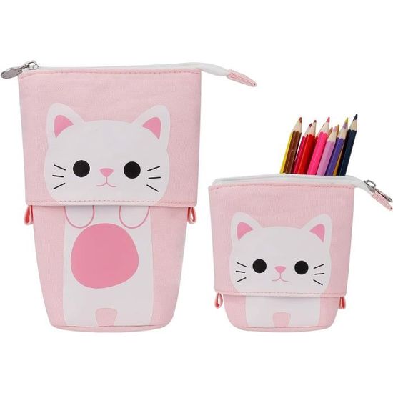 Kit Papeterie Chat 22 Pièces – Trousse Télescopique, 12 Stylos 0,5 Mm, 320 Pages Notes | Fournitures Bureau Kawaii, Cadeau étudiant, Organisation