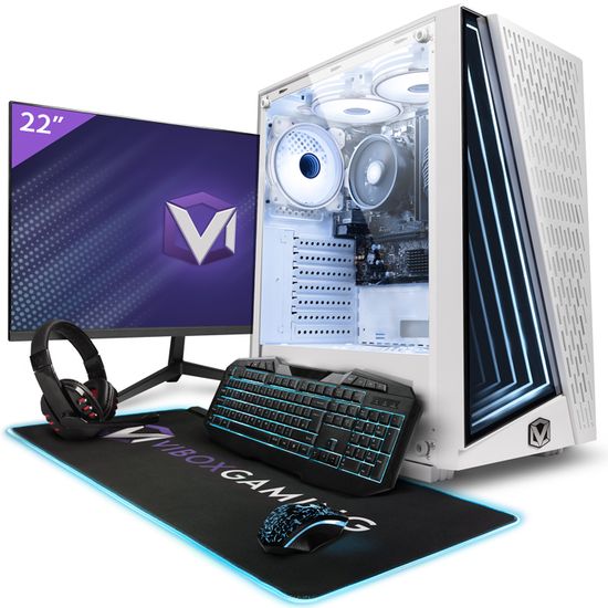 Vibox I-34 PC Gamer - 22" Écran Pack - Quad Core AMD Ryzen 3200G - Radeon Vega 8 - 8Go RAM - 480Go SSD - Win11 - WiFi