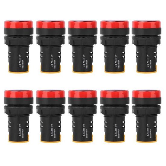 Heschen 22 mm LED-indicator pilotenlicht, AD16-22D/S, 220VAC 20mA, rood groen geel lichtkleur, 3 stuks Heschen 22 mm LED-indicator pilotenlicht, AD16-22D/S, 220VAC 20mA, rood groen geel lichtkleur, 3 stuks