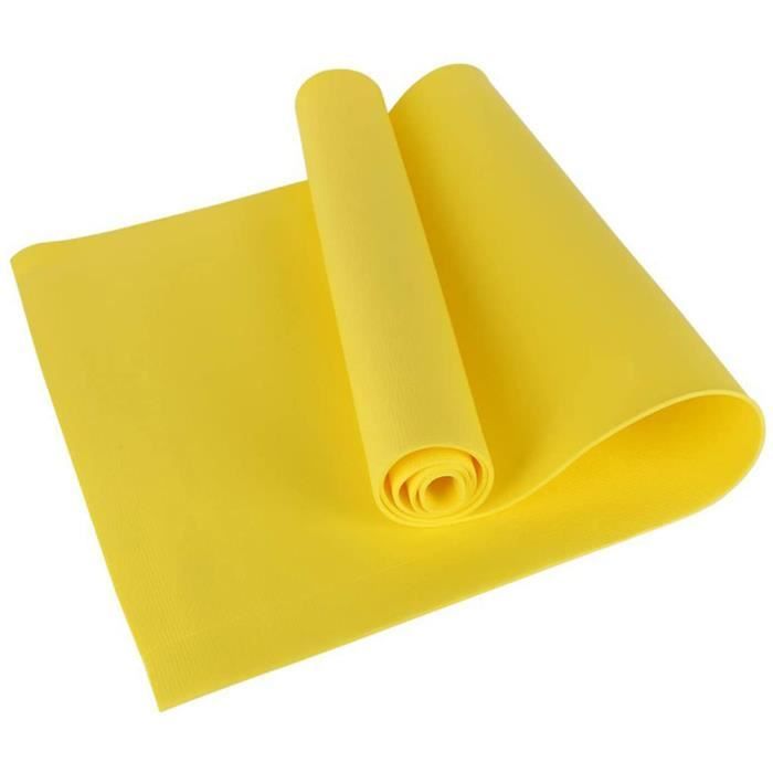 4MM Tapis de Yoga EVA Antidérapant Gym à Domicile Tapis D'exercice Pilates Tapis de Fitness 173 * 60 * 0.4 cm Jaune