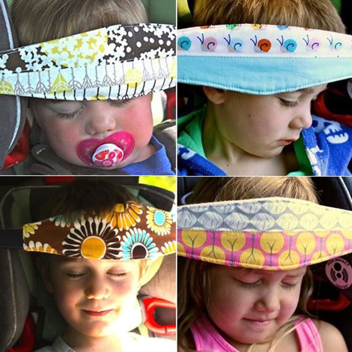 Accessoire Poussette Bébés Enfant Sécurité Sangle Bandeau Fixation Tête Sommeil Siège Auto Voiture - Couleurs Aléatoire