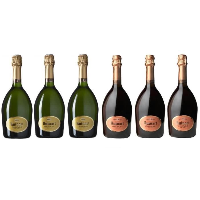 Lot Découverte 6 Champagnes Ruinart Brut/Brut Rosé 75cL