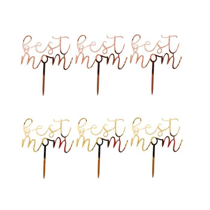6PCS Fête des Mères Gâteau Toppers Gratitude Cupcake Décor pour Party Mall USTENSILES DE DECORATION