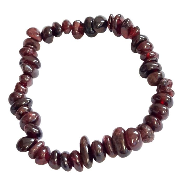 Bracelet élastique de perles chips en grenat - 50mm