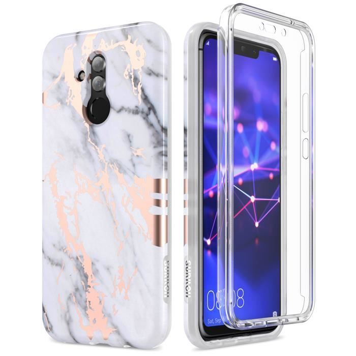 Supgear coque antichoc 360 bumper housse cover Intégrale anti-choc bumper Huawei Mate 20 Lite marbre