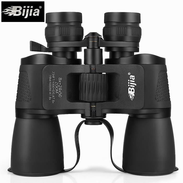 BIJIA 8-24X50 jumelles puissantes de haute qualité longue portée zoom chasse télescope professionnel haute définition vivant étanche