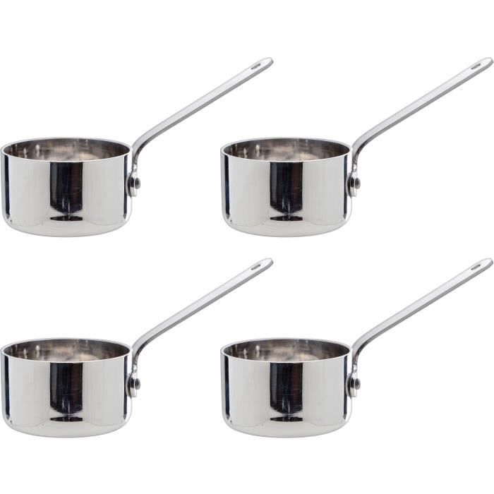 COSY&TRENDY 7613382 Set de 4 petits Poelons acier inoxydable D5Cm