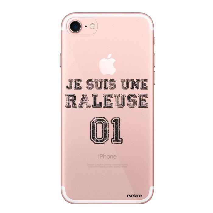 Coque iPhone 7 iPhone 8 rigide transparente Râleuse Ecriture Tendance et Design Evetane