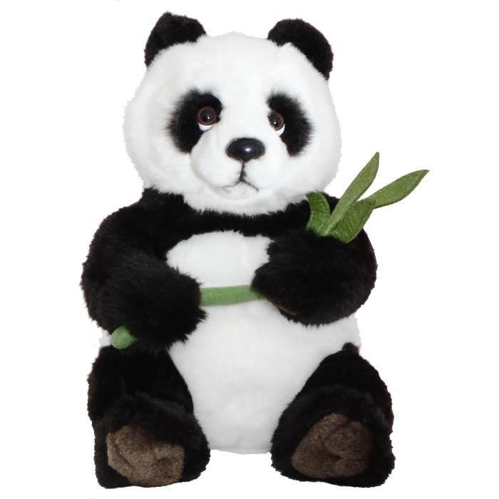 BRUBAKER Peluche Panda Nounours - 38 cm - Feuille de Bambou inclus