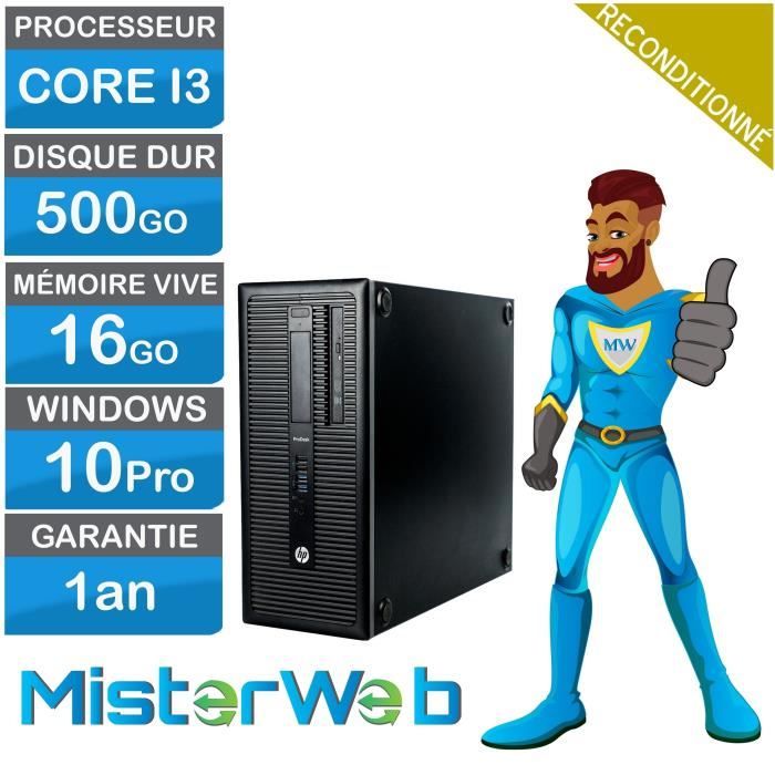 Hp Prodesk 600 G1 Core I3-4130 3,4 Ghz - Hdd 500 Go Ram 16go Win 10