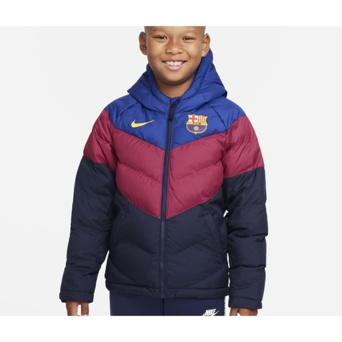 Doudoune à capuche Barça Windrunner Bleu/Rouge Junior 100 % Polyester